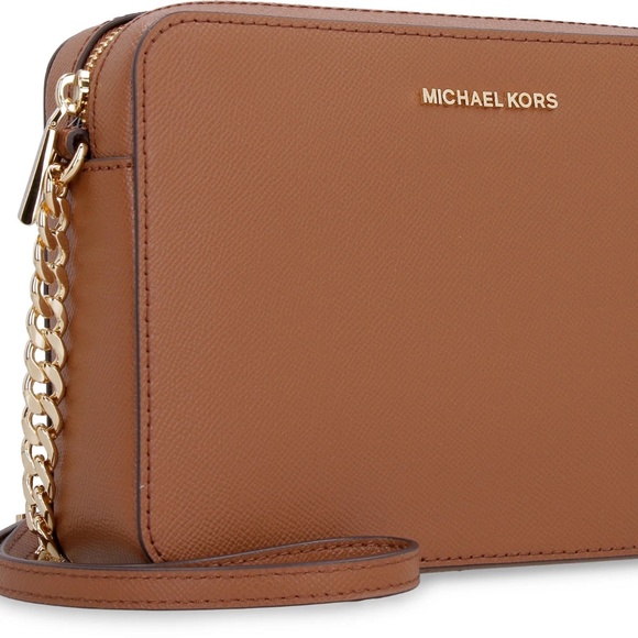 MICHAEL Michael Kors Jet Set Leather Crossbody Bag in Color Luggage - Picture 2 of 8